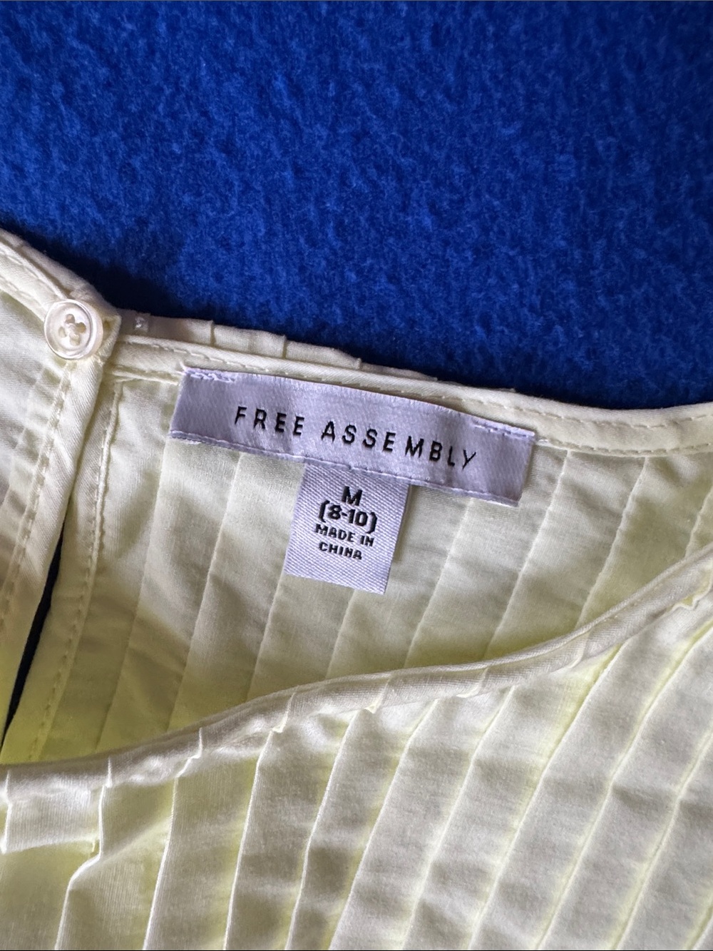 Women's Sleeveless Pintuck Peplum Blouse - Pale Yellow - Picture 2 of 6